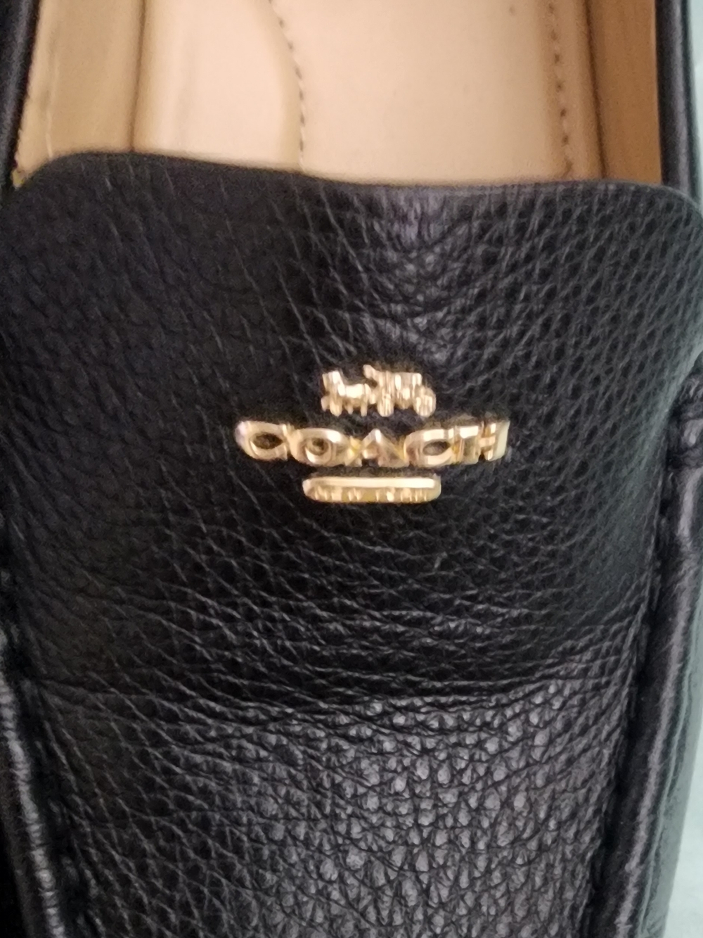 COACH Women's Black Leather Driving Loafers - Picture 4 of 9